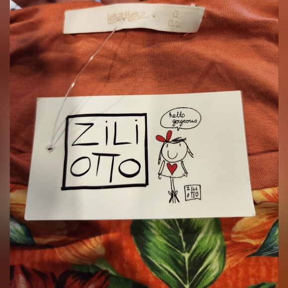 Tropical Jersey Tank Dress Orange with Floral Pattern BNWT - Picture 6 of 8